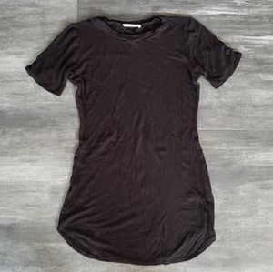 Black Ribbed Amante Short Sleeve Mini